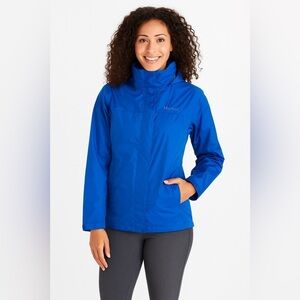 Marmot Women’s Precip Jacket Size Small – Royal Blue Packable Hooded Rain Coat